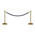 Montour Line Stanchion Post and Rope Kit Pol.Brass, 2 Crown Top 1 Dark Blue Rope C-Kit-2-PB-CN-1-PVR-DB-PB